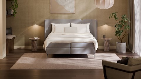 Boxspring Mesa - Warm wool, grey