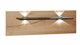 Nachtkast paneel met glas en verlichting Bienne, bianco eiken