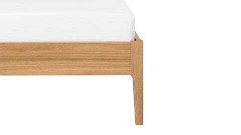 Bed Sky eiken met hoofdbord hout en poot hout