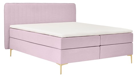 Boxspring Ruby vlak met gestoffeerd matras, pale