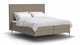 Boxspring Emerald vlak met gestoffeerd matras, naturel