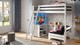 Hoogslaper Pino mezzanine met boekenkast, wit