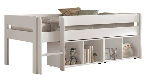 Halfhoogslaper laag met 2 boekenkasten Primo, wit