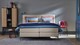 Boxspring Emerald vlak met gestoffeerd matras, khaki