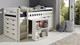 Halfhoogslaper Pino met commode 4 laden, commode 2 deuren, hangtablet en bureau, wit