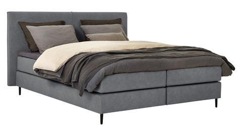 Boxspring Opal vlak met gestoffeerd matras, anthracite python