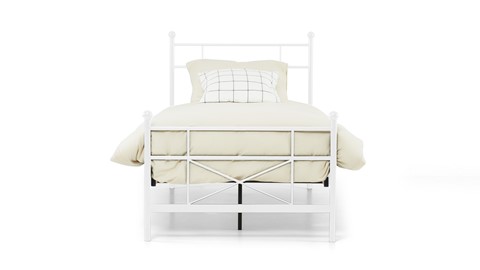 Bed Milano 1-persoons, wit