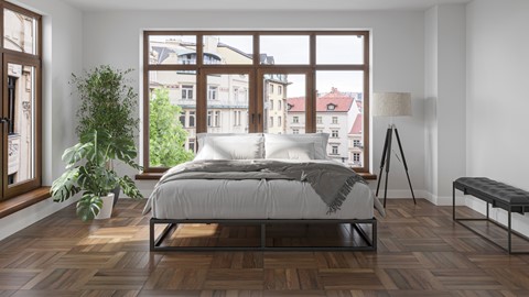 Emma Metal bed met Emma O2 medium matras, zwart