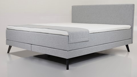 Boxspring Viggo Promo vlak met gestoffeerd matras, oakland grijs