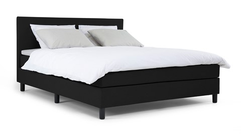 Box Owen vlak met gestoffeerd matras, black