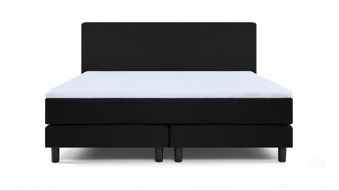 Boxspring Bellino vlak met gestoffeerd matras, zwart