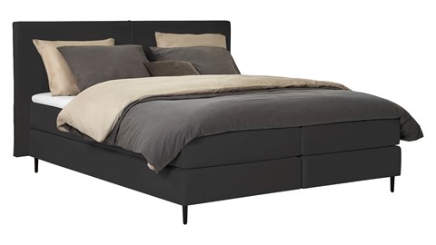 Boxspring Opal vlak met gestoffeerd matras, onyx