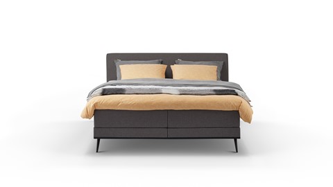 Boxspring Viggo vlak met gestoffeerd matras, towel antraciet