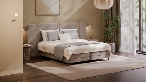Elektrische boxspring Ridge met Kårlsson Excellence matras, beige