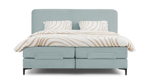 Boxspring Quartz verstelbaar met gestoffeerd matras, mint green