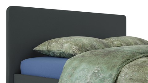 Bed Bädd Skönn met Bossflex 400 vlak en gestoffeerd matras, etna anthracite