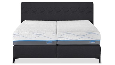 Boxspring Supreme Curves vlak met Slow Motion 2 matras, zwart