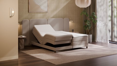 Elektrische boxspring Ridge, beige