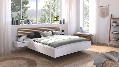 Bed Alva met nachtkastjes, alpine wit/artisan