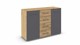 Commode Birmingham met 2 deuren en 4 laden, Artisan Eiken