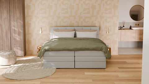 Opbergboxspring Jade - Bold touch, ashgrey