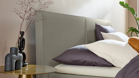 Boxspring Opal vlak met gestoffeerd matras, taupe