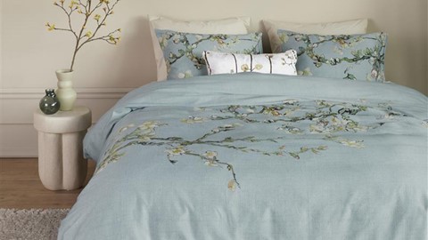 Dekbedovertrek Blossom, blue grey
