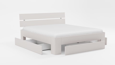 Bed Fresh 500 met hoofdbord en 3 opbergladen, wit