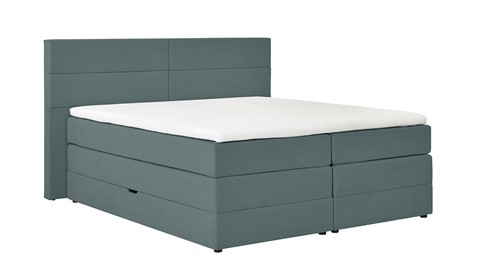 Opbergboxspring Pearl vlak met gestoffeerd matras, niagara