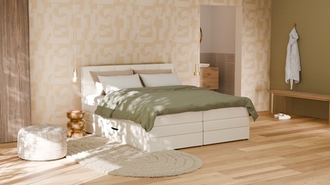Opbergboxspring Jade - Matte leather, ecru