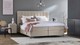 Boxspring Jade vlak met gestoffeerd matras, khaki