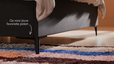 Opbergbed Morgan - Pure touch, charcoal