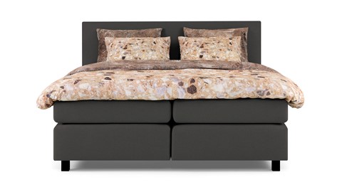 Boxspring Autentik Kurbat vlak met gestoffeerd matras, anthracite
