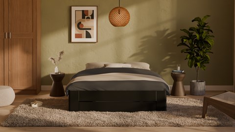 Bed Fresh 500 met 3 opbergladen, zwart