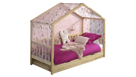 Huisbed Dallas met slaaplade en textielset, naturel