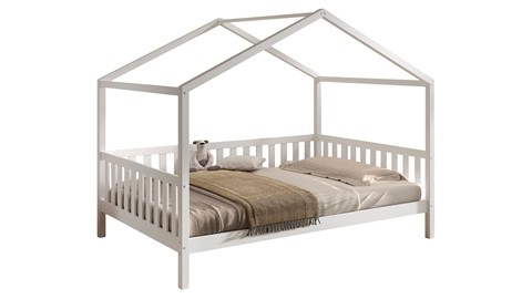 Kajuitbed Dallas als huis, wit