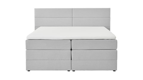 Opbergboxspring Pearl vlak met gestoffeerd matras, lightgrey