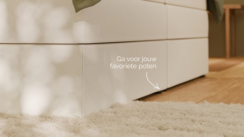 Opbergboxspring Jade - Matte leather, ecru