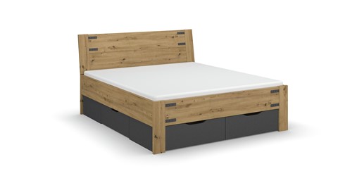 Opbergbed Birmingham met laden, bruin