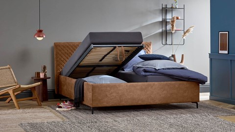 Opbergbed Diamond, camel