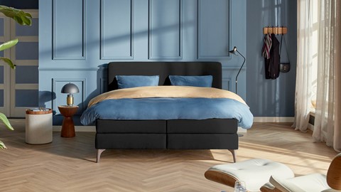 Boxspring Attraktiv Lykka vlak met gestoffeerd matras, black