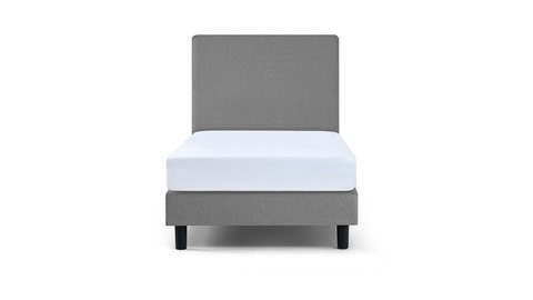 Box Ambra vlak met Silver Pocket Deluxe Foam matras, lichtgrijs