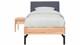 Bed Sky beuken met hoofdbord stof en poot metaal, beuken stof grijs