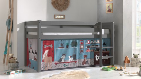 Gordijnen Pet shop Pino/Scott, blauw