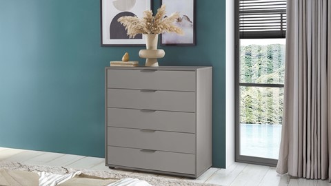 Commode Onyx met 5 laden, kiezelgrijs