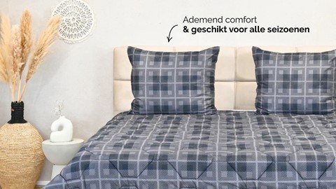 HappyBed Grey Tartan - dekbed zonder overtrek