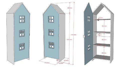 Draaideurkast Casami Bruges, blue ballet