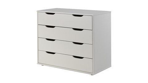 Halfhoogslaper Scott met bureau en 2 commodes, wit