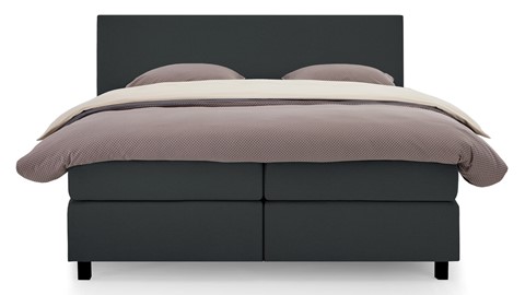 Boxspring Autentik Tunn vlak met gestoffeerd matras, anthracite