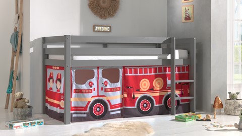 Gordijnen Fire truck Pino/Scott, rood